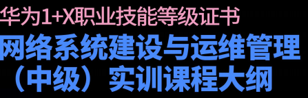 网络系统建设与运维管理中级实训课程（华为1+X证书）